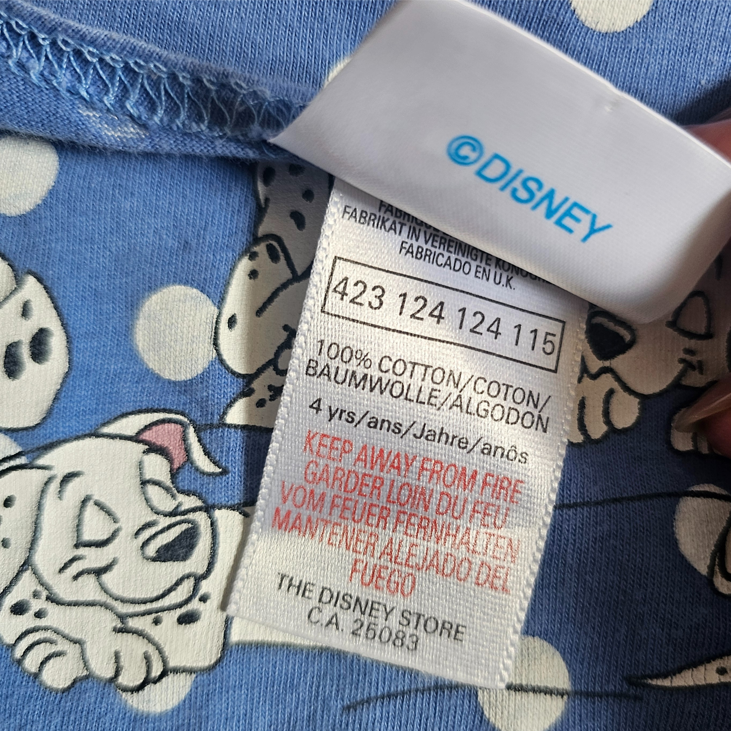 Vtg Disney Store 101 Dalmations Crop Tee (Sz 4/5)