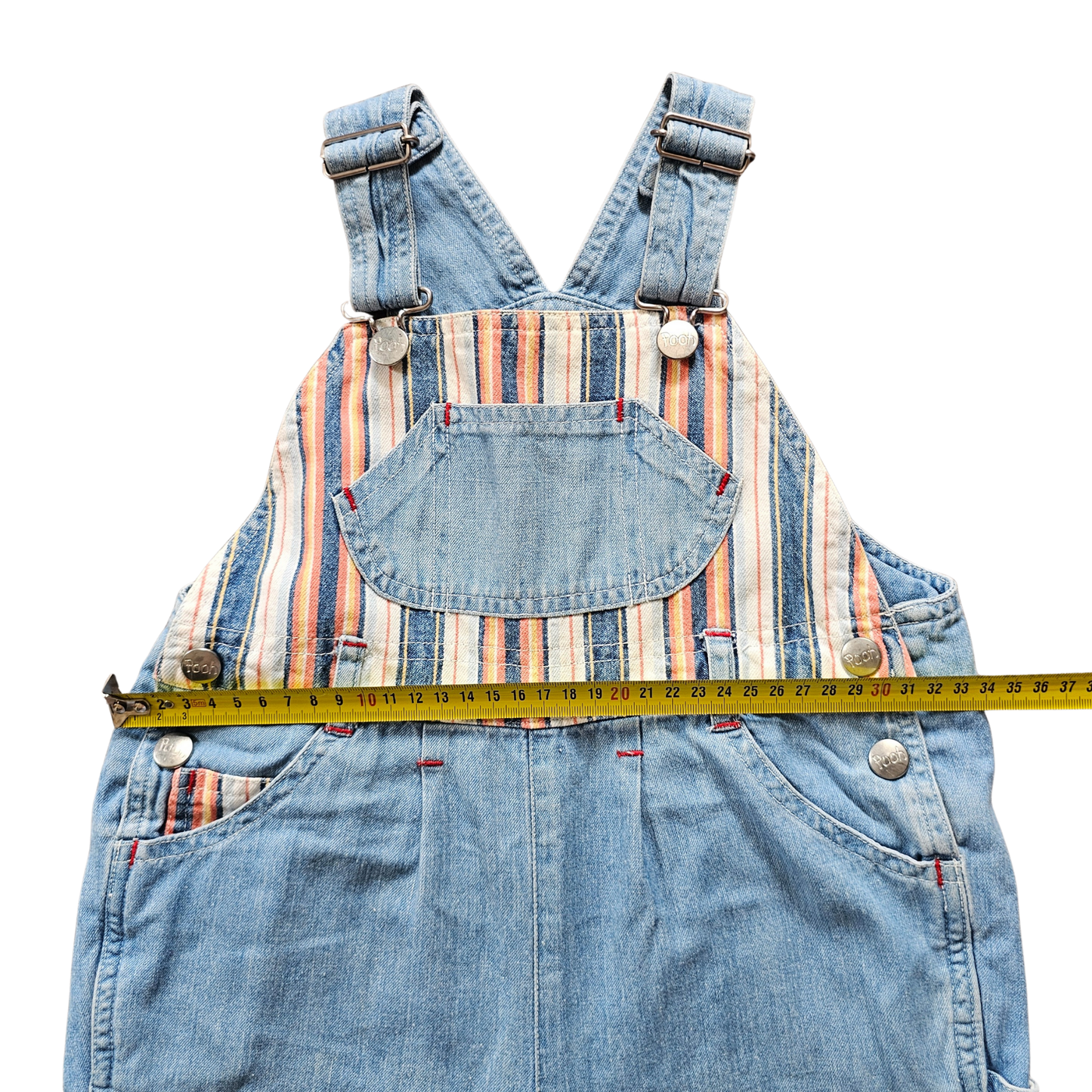 🔐 Vtg Winnie-the-Pooh Striped Pooh Shortalls (sz 2 / JP 90)