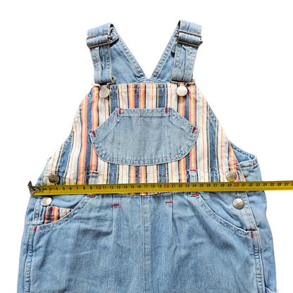 🔐 Vtg Winnie-the-Pooh Striped Pooh Shortalls (sz 2 / JP 90)