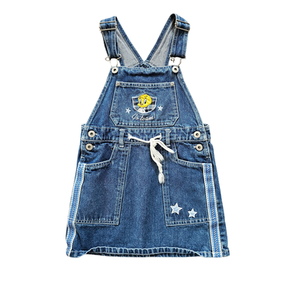 Vtg Looney Tunes Tweety Team Looney Denim Pinny Dress (sz 6) (1997)