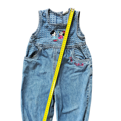 Vtg Disney Babies Minnie Mouse & Mickey Denim Romper (sz 2)