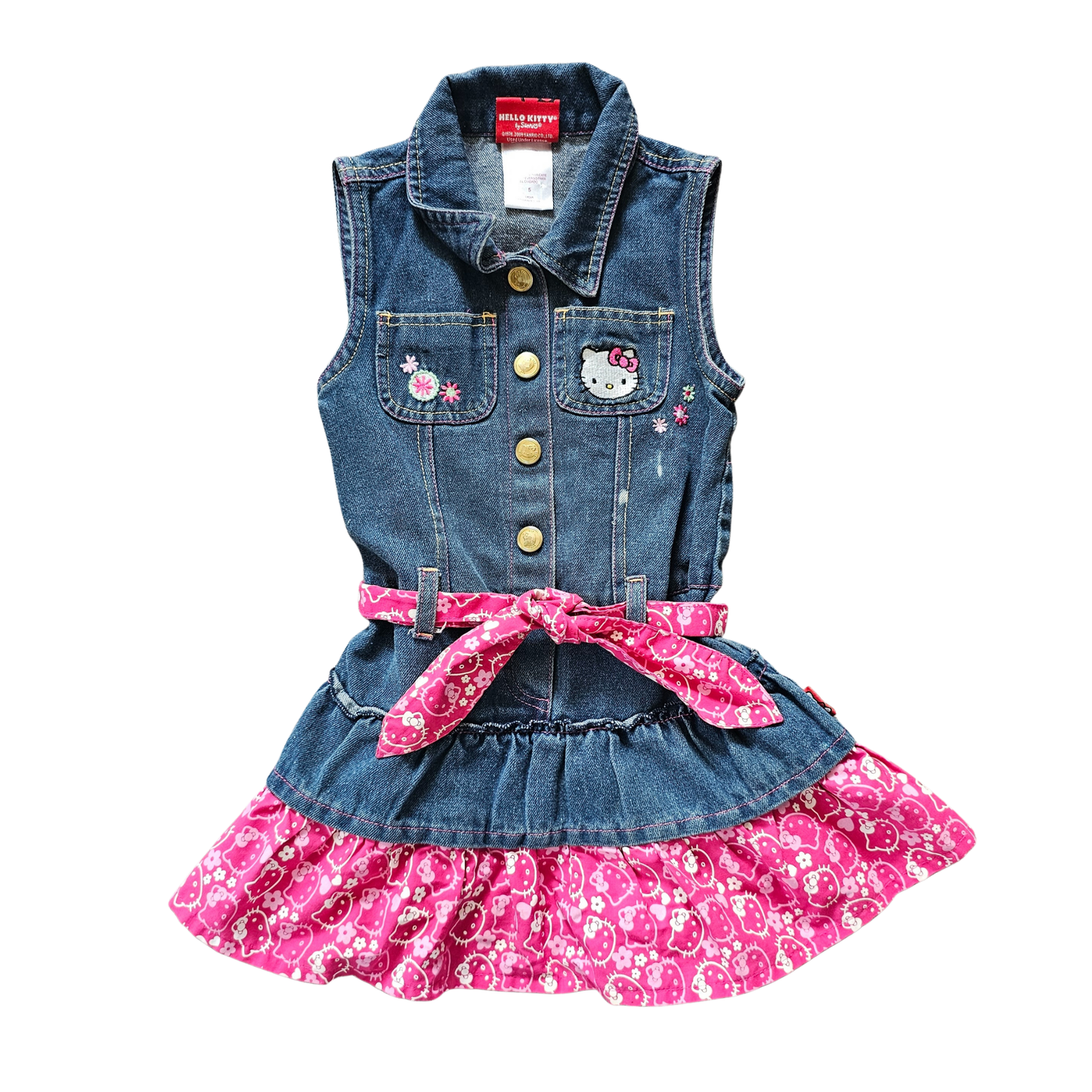 Y2K Hello Kitty Denim Dress (sz 5) (2009)