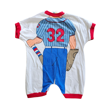 Vtg Body Character Romper Baseball Player (Sz0 / 12m)