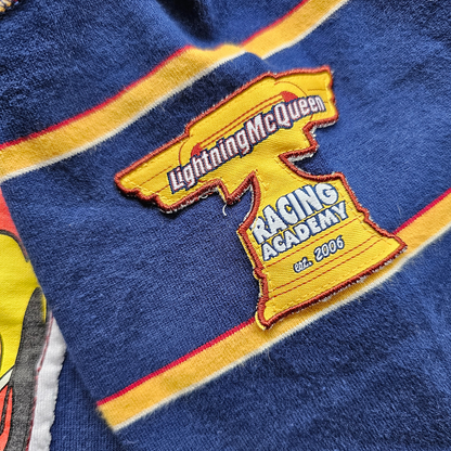 Disney Pixar Cars Blue Striped Racing Academy Tee (Sz 8)