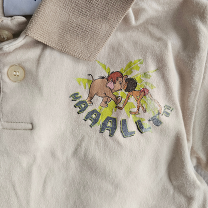 Disney's The Jungle Book 'Halt!' Beige Collared Tee (Sz 2)