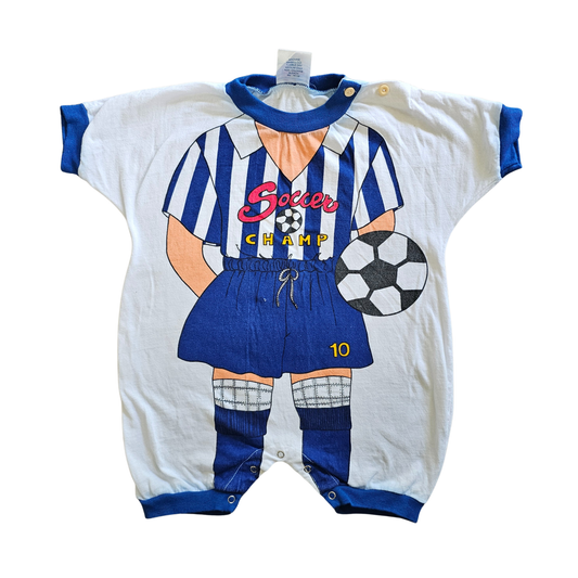 Vtg Body Character Romper Soccer Champ (Sz2 / 18-24m) *FLAW*