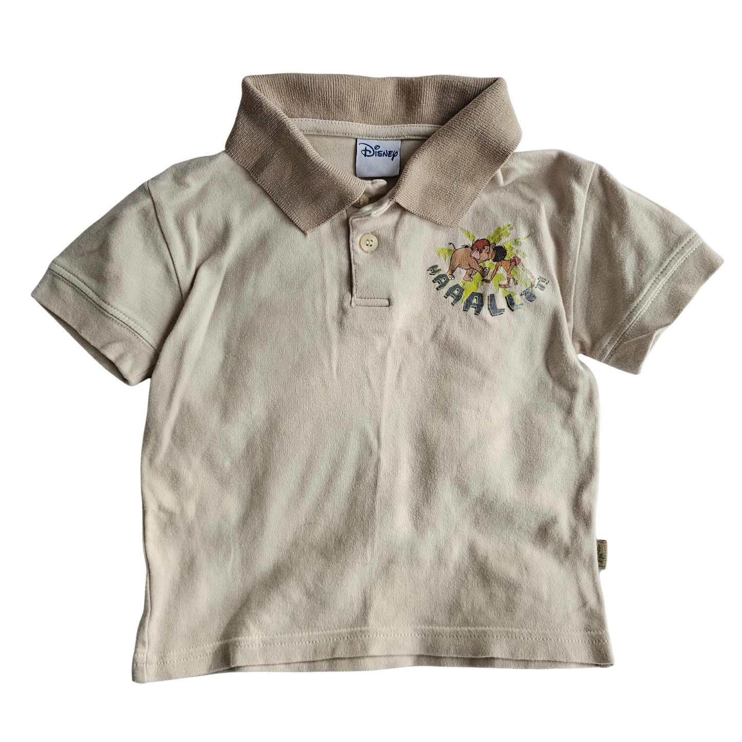 Disney's The Jungle Book 'Halt!' Beige Collared Tee (Sz 2)