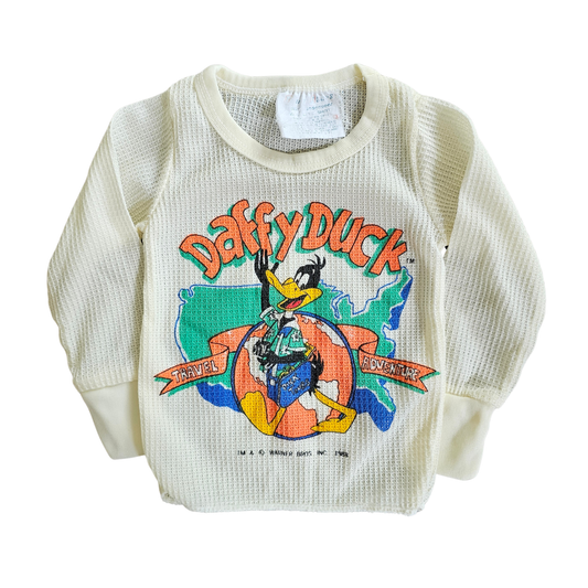 Vtg Daffy Duck Waffle Shirt (80s) (Sz00/000 / 0-6m)