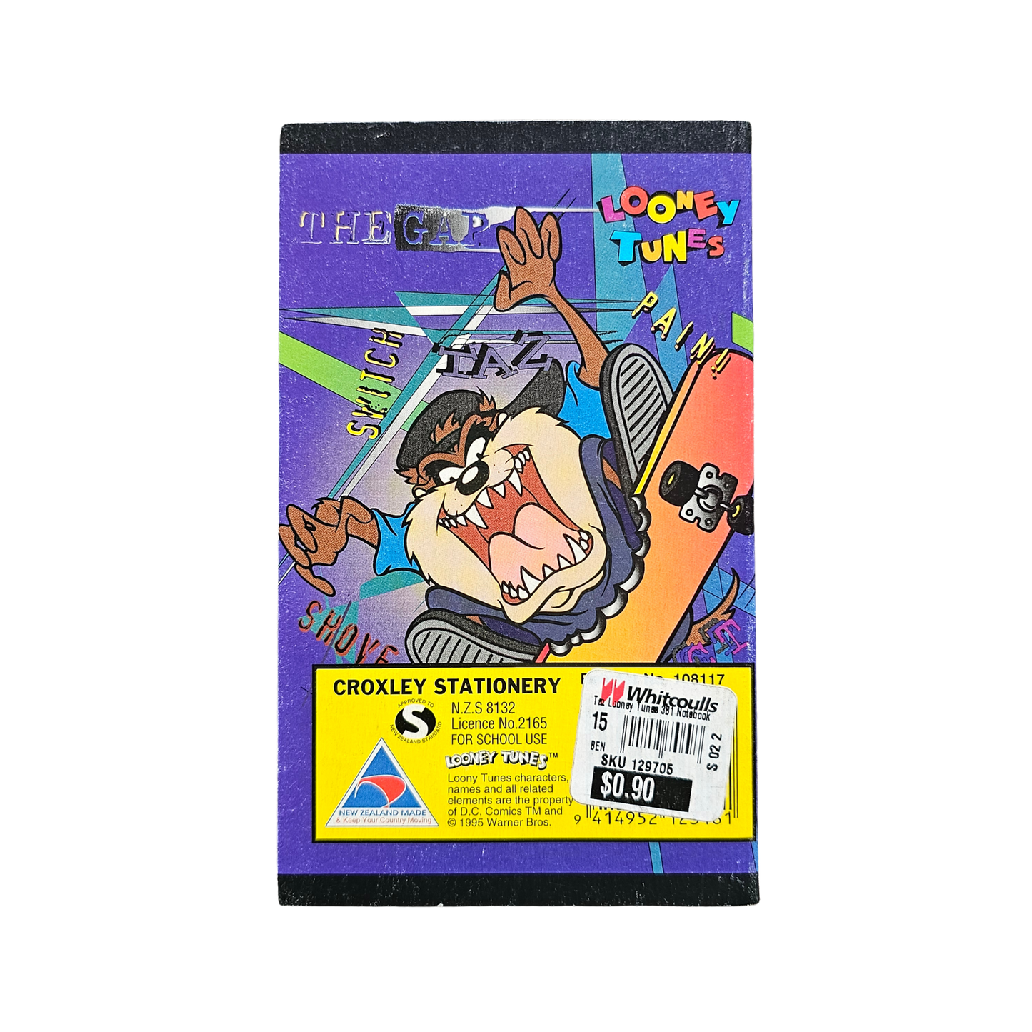 Vtg 3B1 Notebook Looney Tunes Taz (1995)