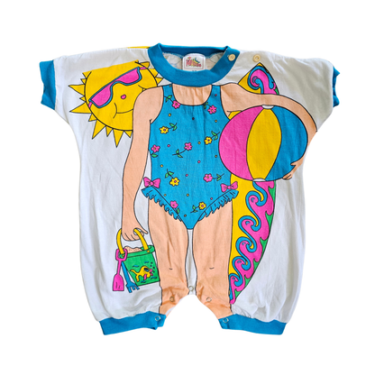 Vtg Body Character Romper Surfy Beach Girl  (Sz1 / 12-18m)