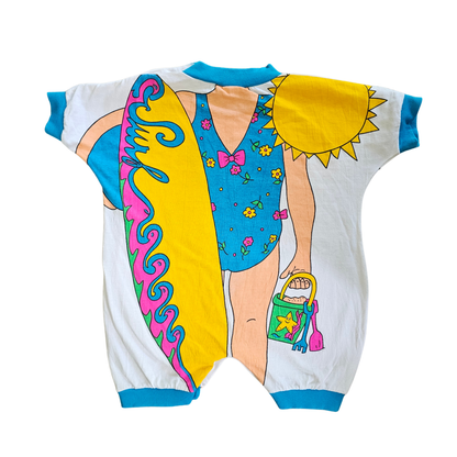 Vtg Body Character Romper Surfy Beach Girl  (Sz1 / 12-18m)