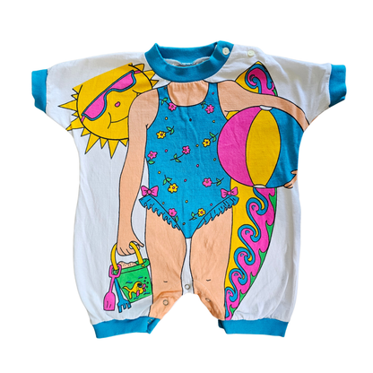 Vtg Body Character Romper Surfy Beach Girl  (Sz1 / 12-18m)