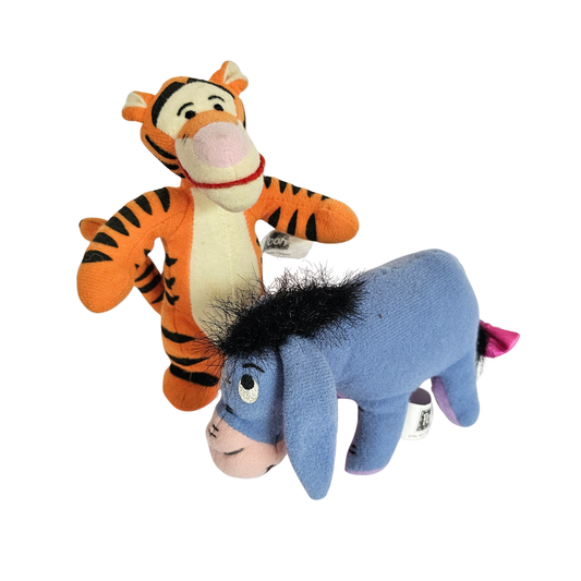 Vtg Winnie-the-Pooh Eeyore + Tigger Plush Bundle (90s/00s?)