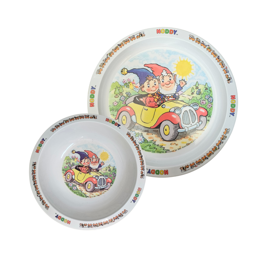 Vtg Noddy Melamine Plate + Bowl (1990)