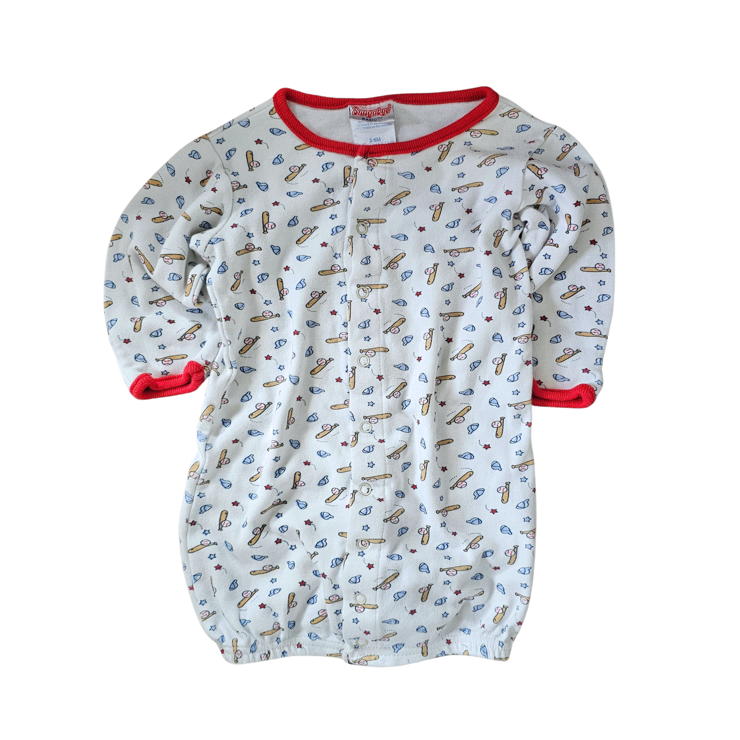 Snugabye Basic Baseball Gown (Sz00 / 3-6m)