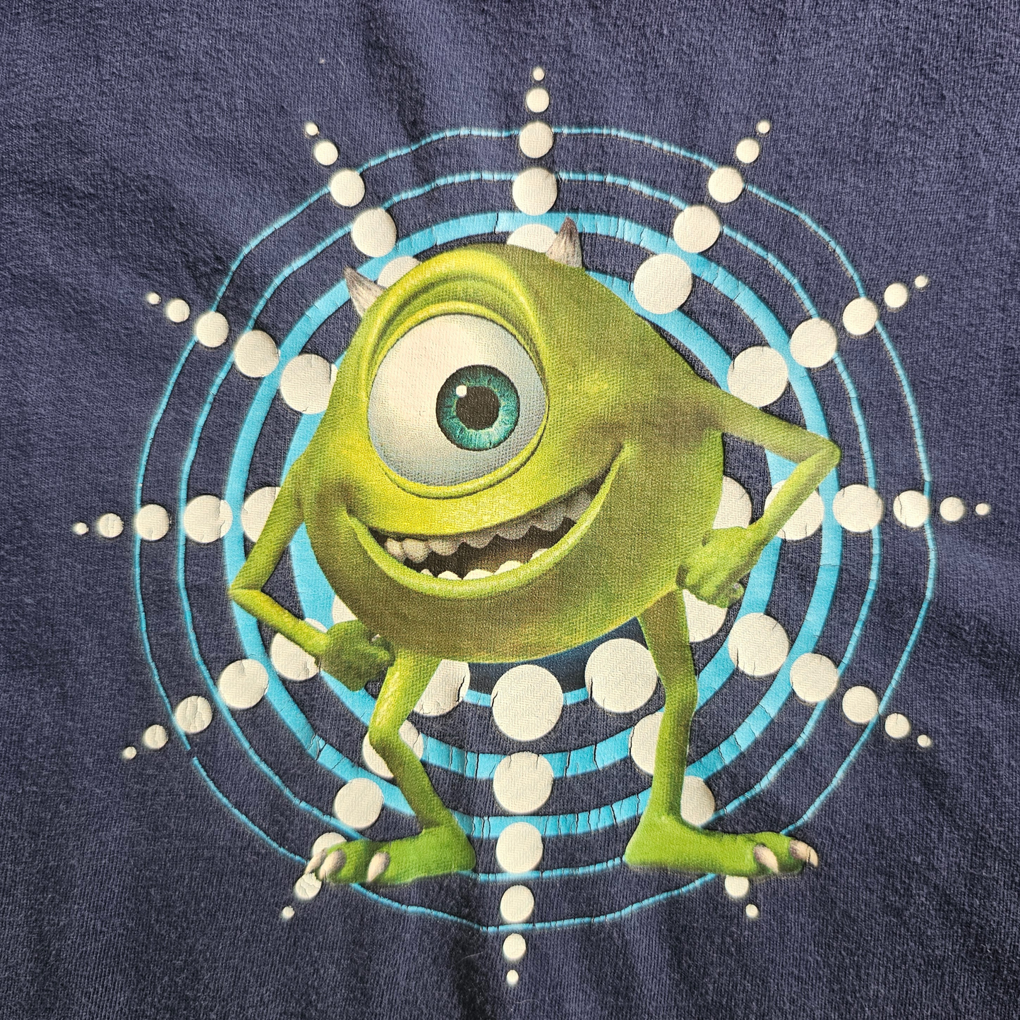 Vtg Disney Store Monsters Inc Mike Wazowski Tie Dye Shirt (Sz 7) (~00s)