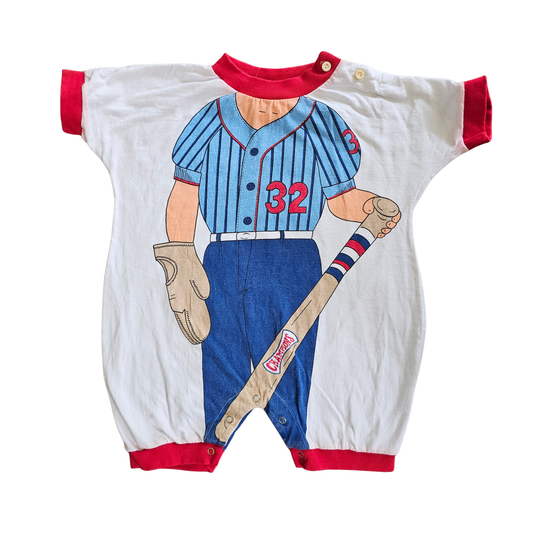 Vtg Body Character Romper Baseball Player (Sz2 / 18-24m)