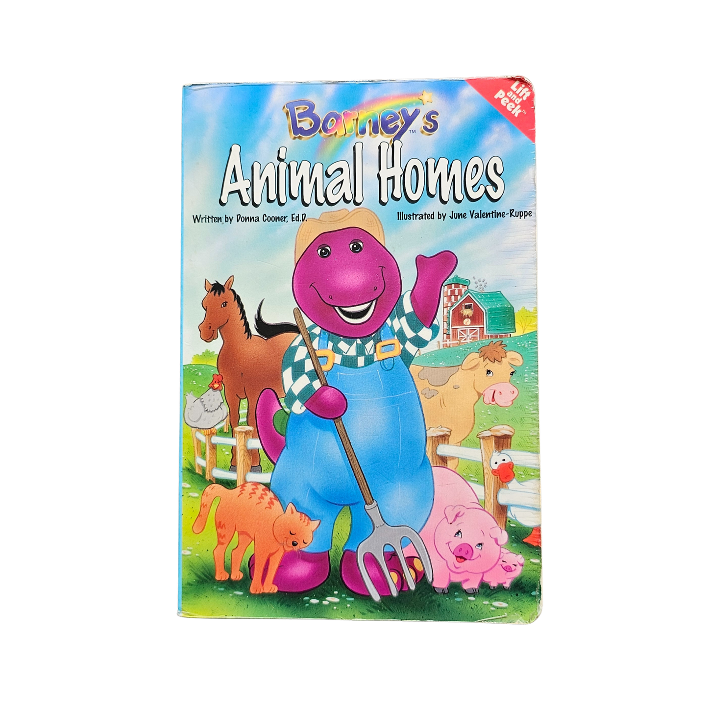 Vtg Barney's Animal Homes Lift and Peek (1998)