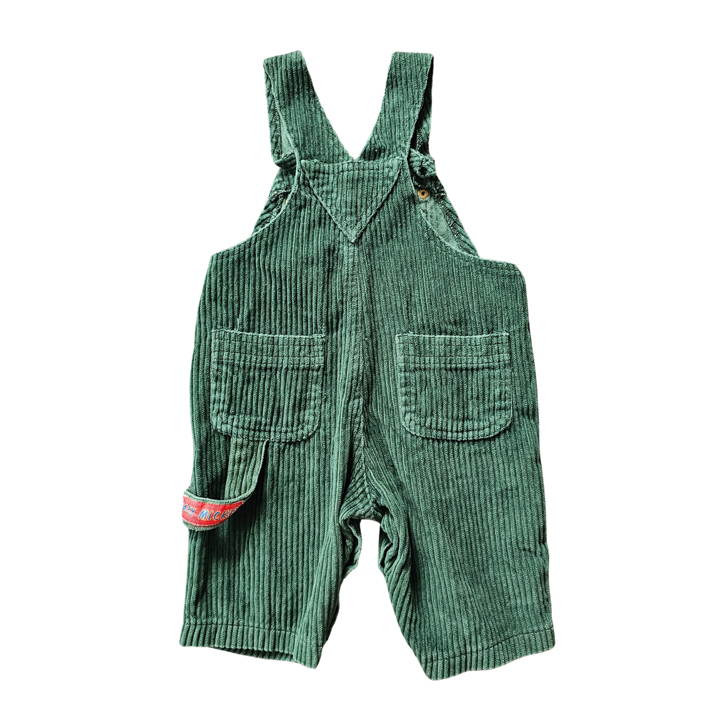 Disney Babies Mickey Aviation Green Corduroy Overalls (sz 3-6m maybe 9m)