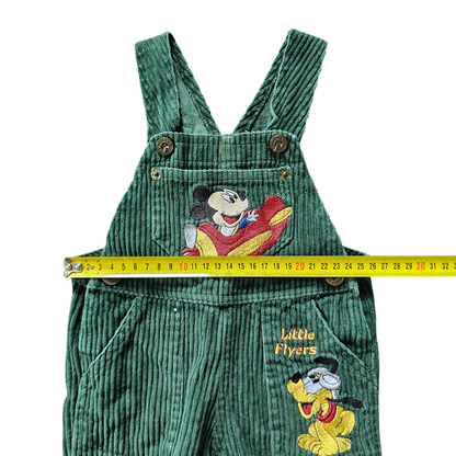 Disney Babies Mickey Aviation Green Corduroy Overalls (sz 3-6m maybe 9m)