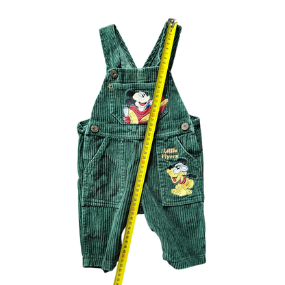 Disney Babies Mickey Aviation Green Corduroy Overalls (sz 3-6m maybe 9m)