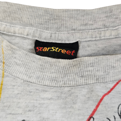 🔐 Vtg Hanna-Barbera Flintstones Fred and Barney Bedrock Bombers AOP (90s) (Sz 6/7)