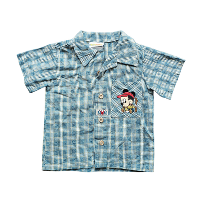 Vtg Disney Babies Mickey Button Up Shirt (90s-00s) (12-18m / Sz 1.5)