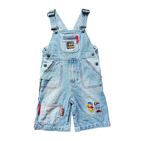 Vtg Winnie-the-Pooh Skipper Pooh Shortalls (sz 2)