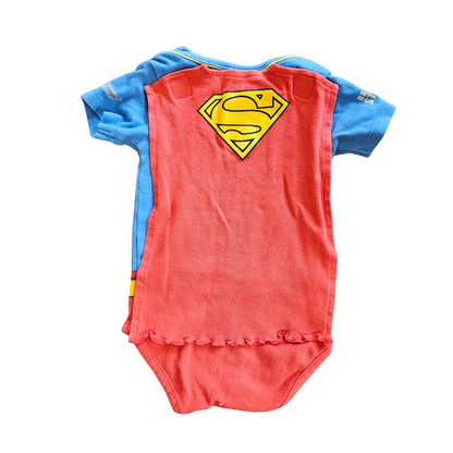 DC Comics Superman Bodysuit w/ Removable Cape (Sz00 / 3-6m)