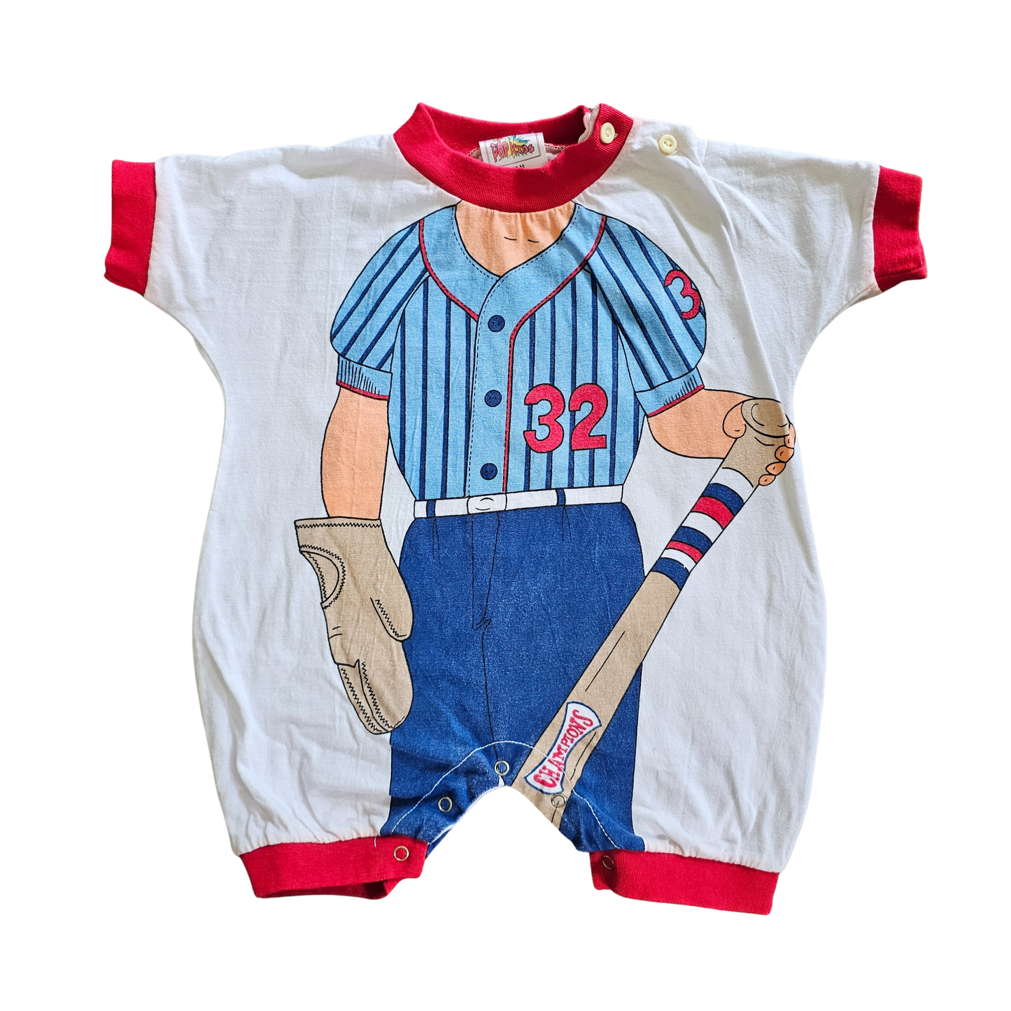 Vtg Body Character Romper Baseball Player (Sz1 / 12-18m)